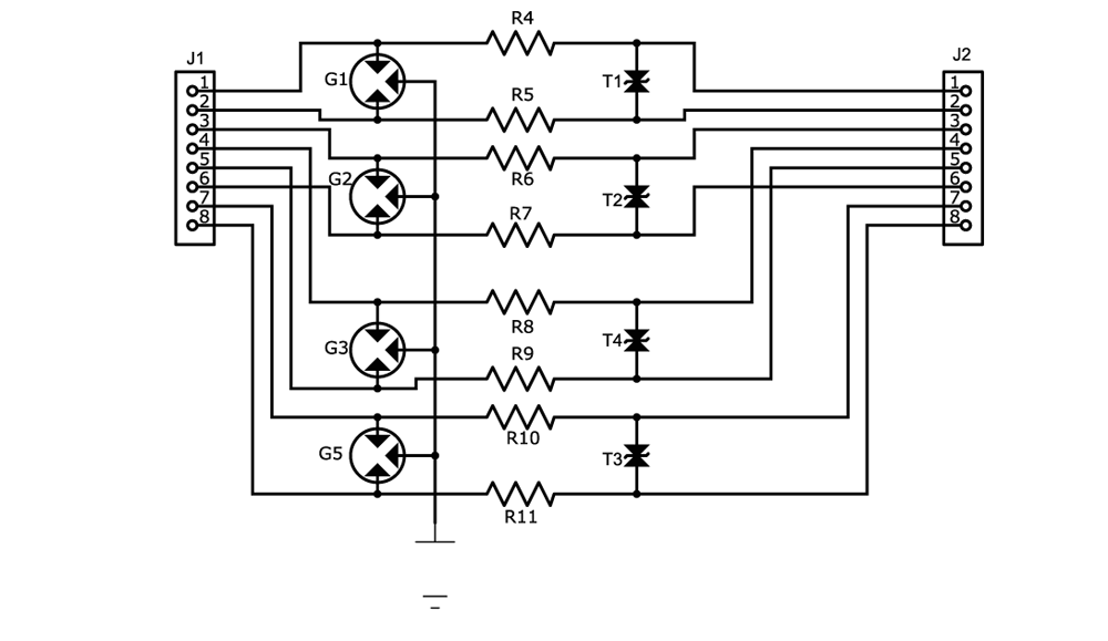 WB-RJ45 网络/音频信号防雷器原理图