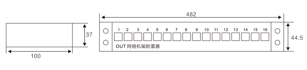 WB-RJ45 网络/音频信号防雷器尺寸图