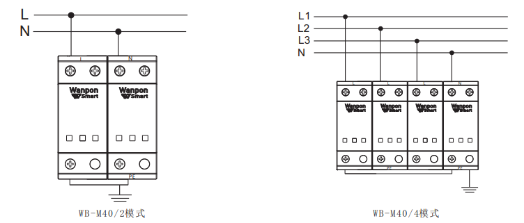 WB-M系列 多脉冲浪涌保护器接线图